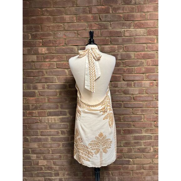 Palm Tree Women’s Gold & Cream Halter Dress Size 2XL NEW - Picture 4 of 5